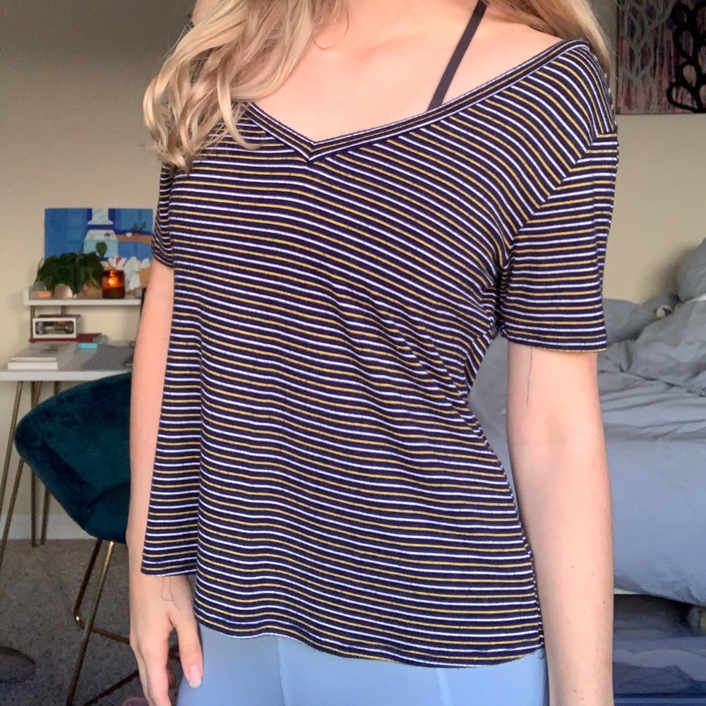 Socialite Blue/Yellow Striped Top